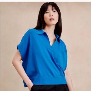 Banana Republic dolman sleeves linen blend 
Oversized Johnny-Collar Sweater xs/s